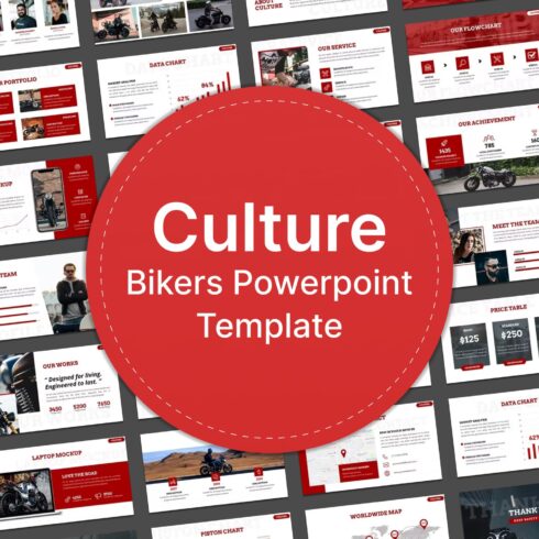 Culture bikers powerpoint template - main image preview.