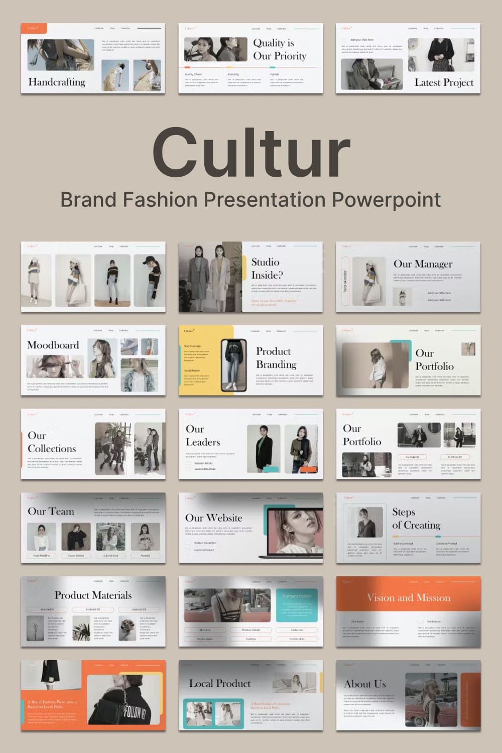 Culture brand fashion presentation powerpoint - pinterest image preview.