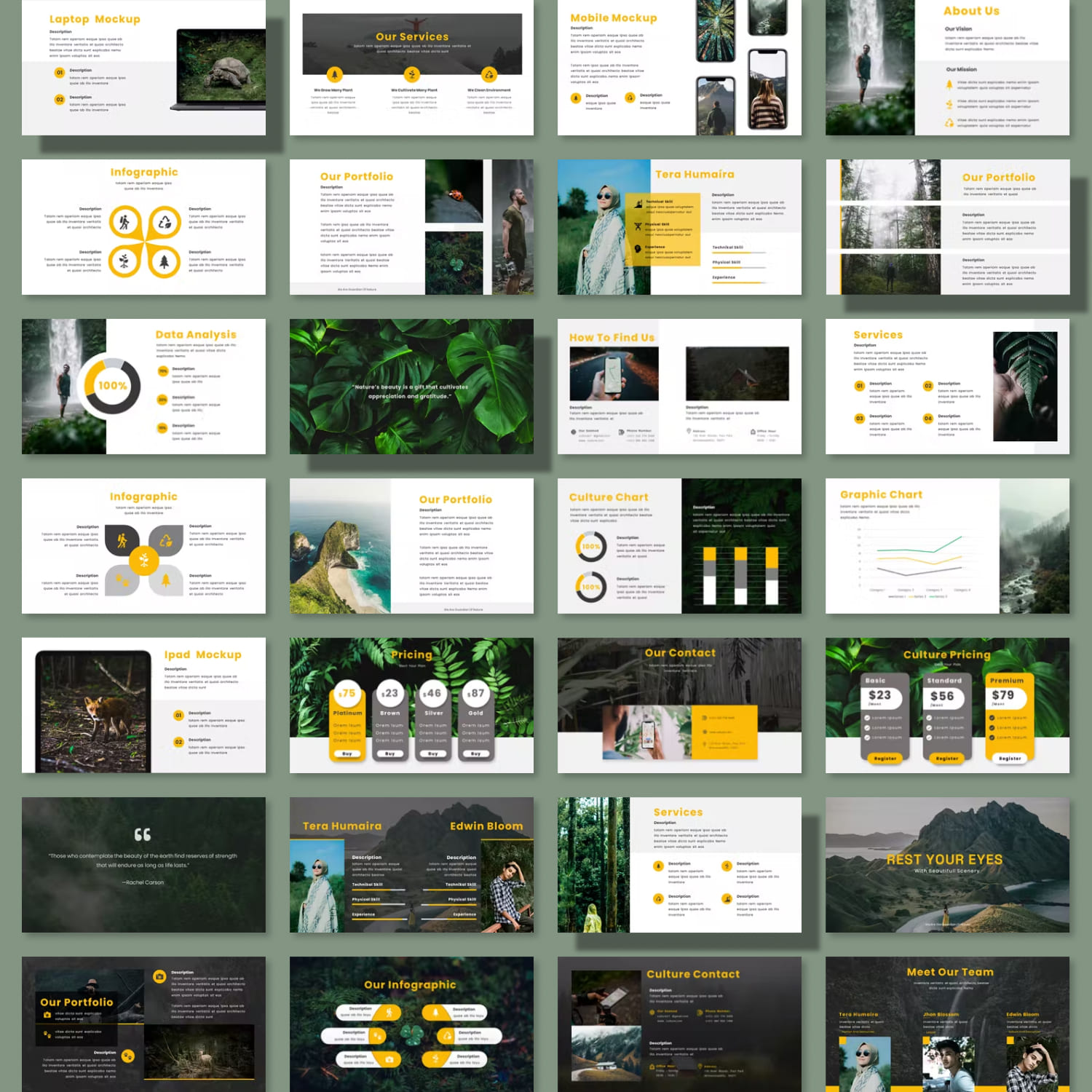 Culture powerpoint template about nature from CreateBigSupply.