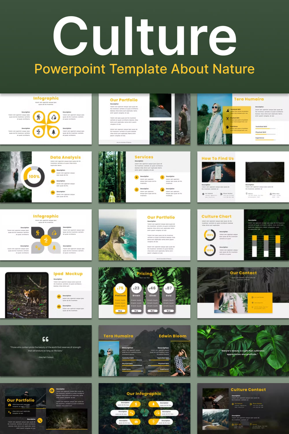 Culture powerpoint template about nature - pinterest image preview.