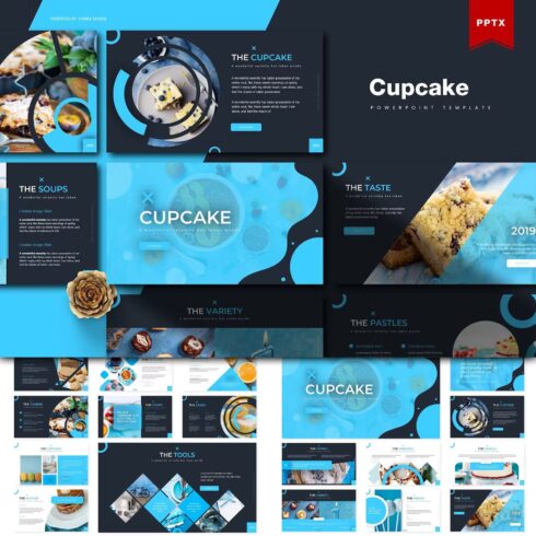 Cupcake powerpoint template - main image preview.