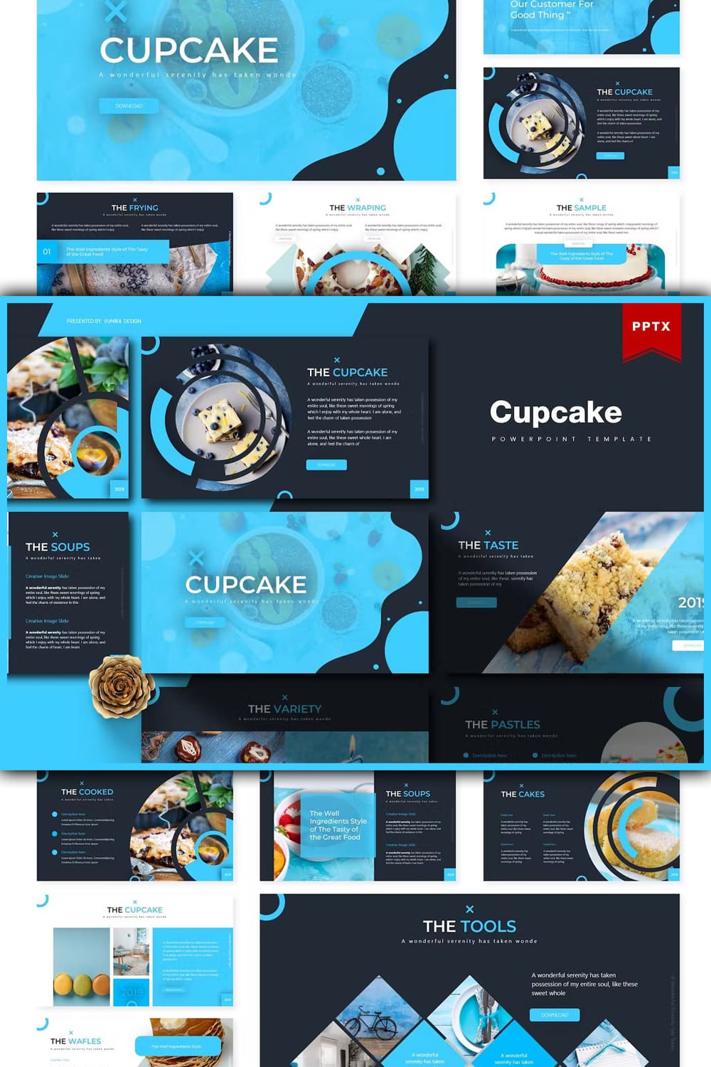 Cupcake powerpoint template - pinterest image preview.