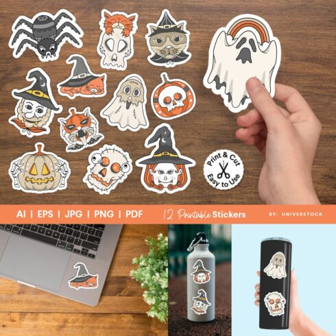 Halloween Printable Stickers for Cricut Bundle cover image.