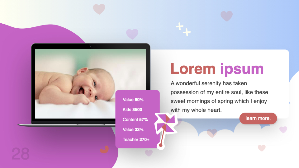 Cute Baby Presentation Template - laptop.