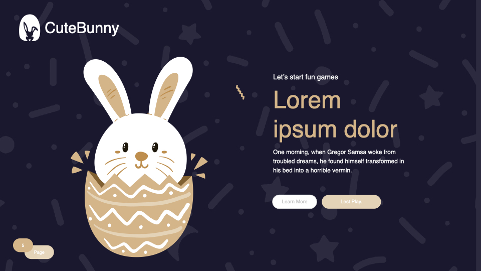 A little bunny with a text section.