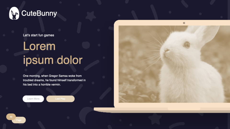 Cute Bunny Presentation Template - one kore laptop.