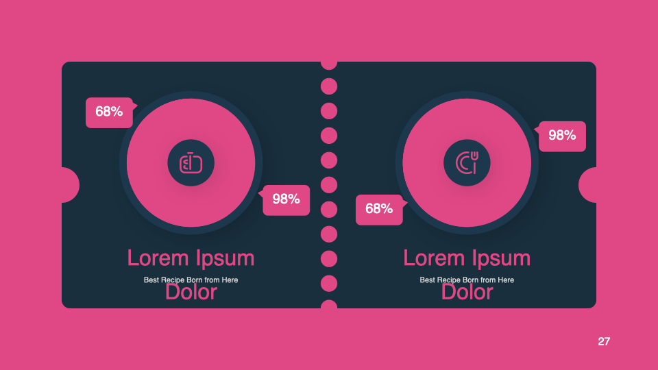 Cool rounds graphics in pink.