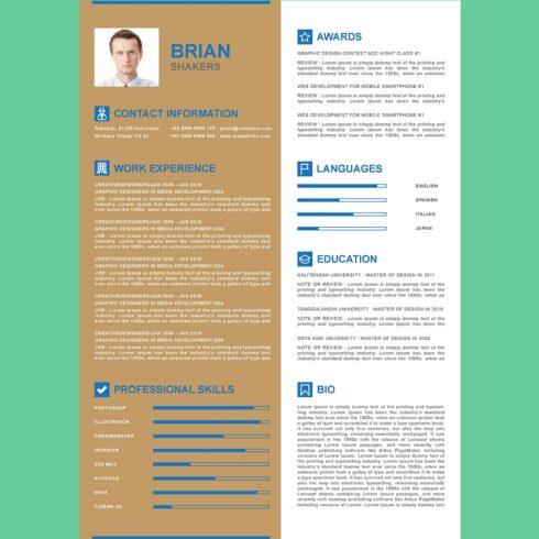 CV Resume and Template cover image.