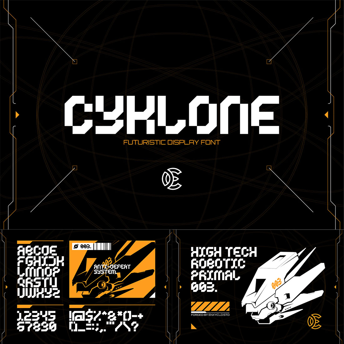 CYKLONE - Futuristic Display Font cover image.