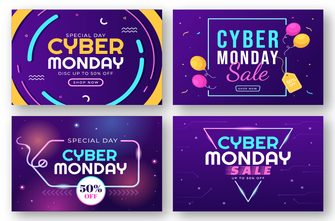 17 Cyber Monday Illustration for your business.