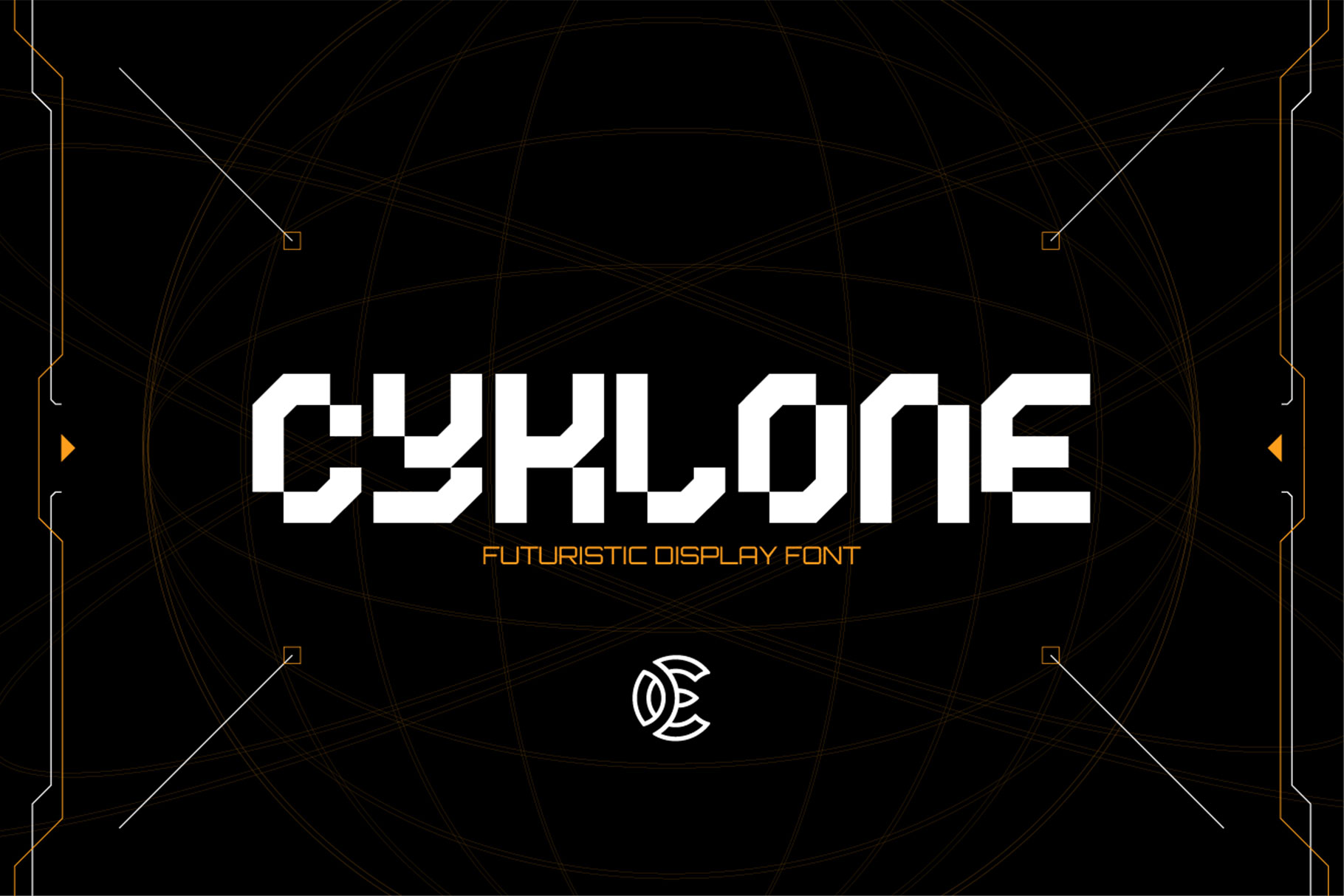 CYKLONE - Futuristic Display Font facebook image.