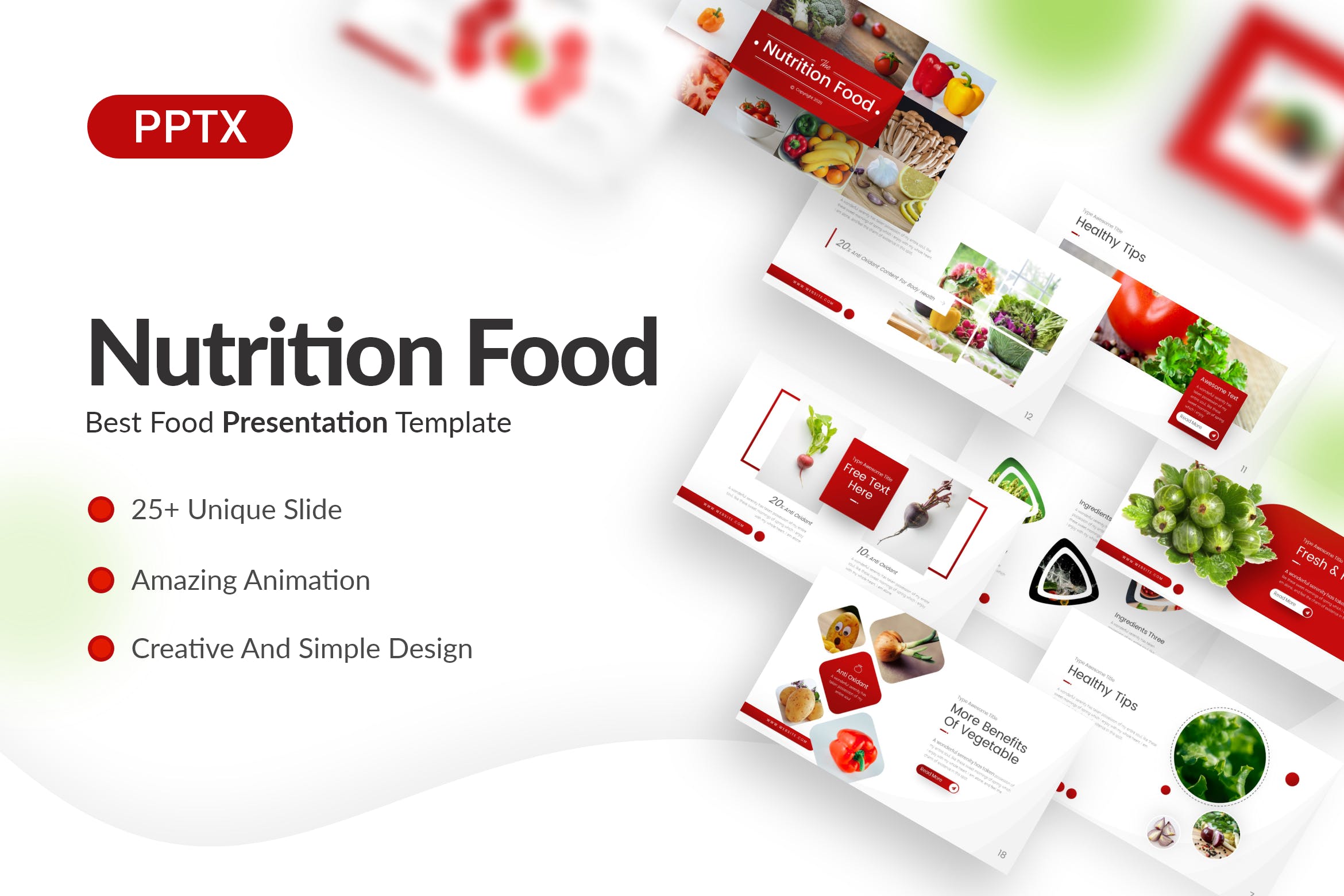 Cover image of Nutrition Food Presentation Powerpoint Template.