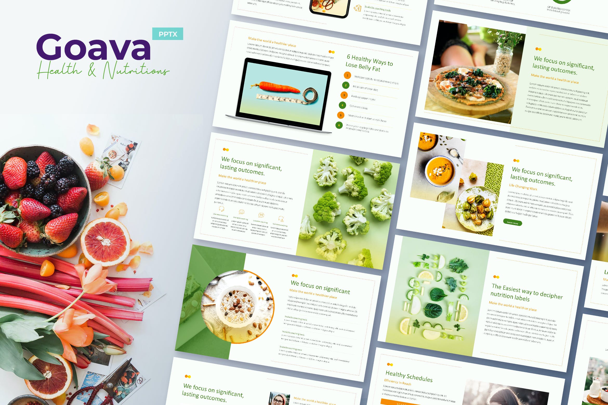Cover image of Health & Nutritions Powerpoint Template.