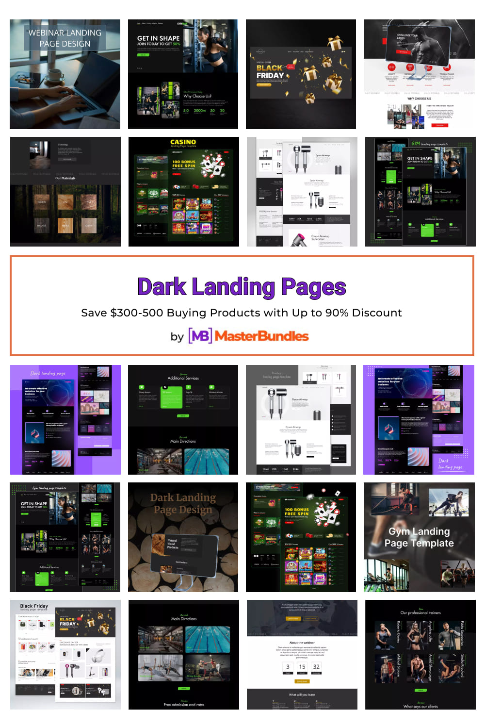 Dark Landing Pages for Pinterest.
