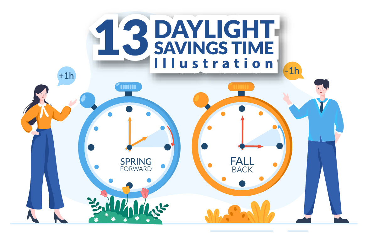 13 Daylight Savings Time Illustration Facebook Image.