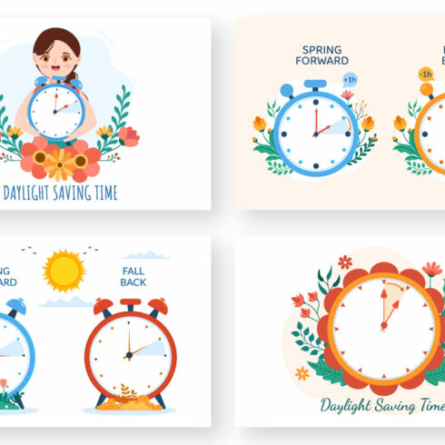 13 Daylight Savings Time Illustration | MasterBundles