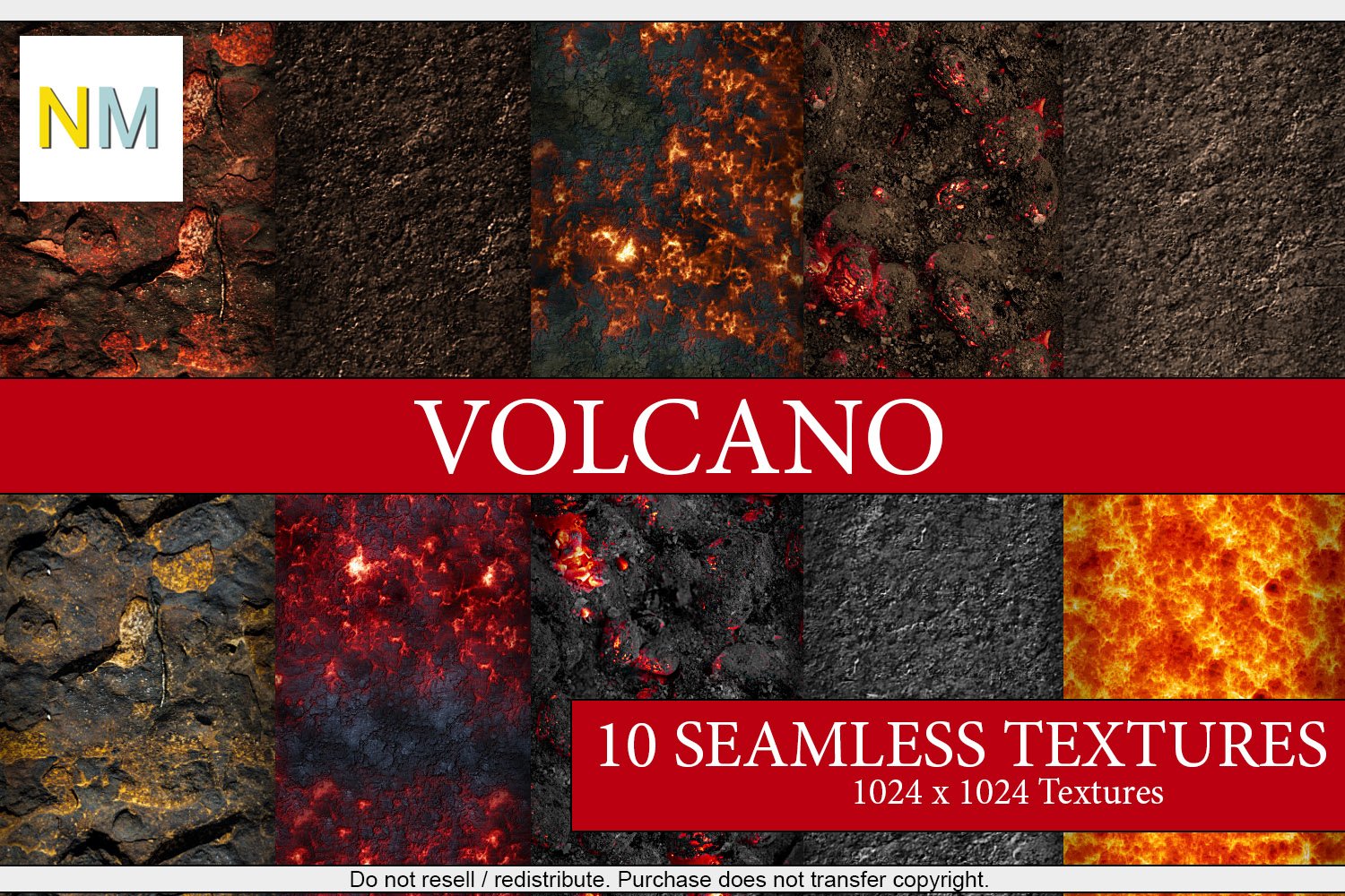 Cover image of Volcano 10 Seamless Textures.