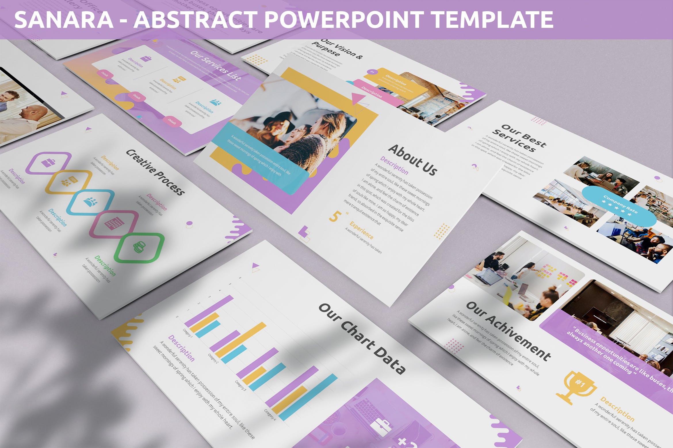 Cover image of Sanara - Abstract Powerpoint Template.