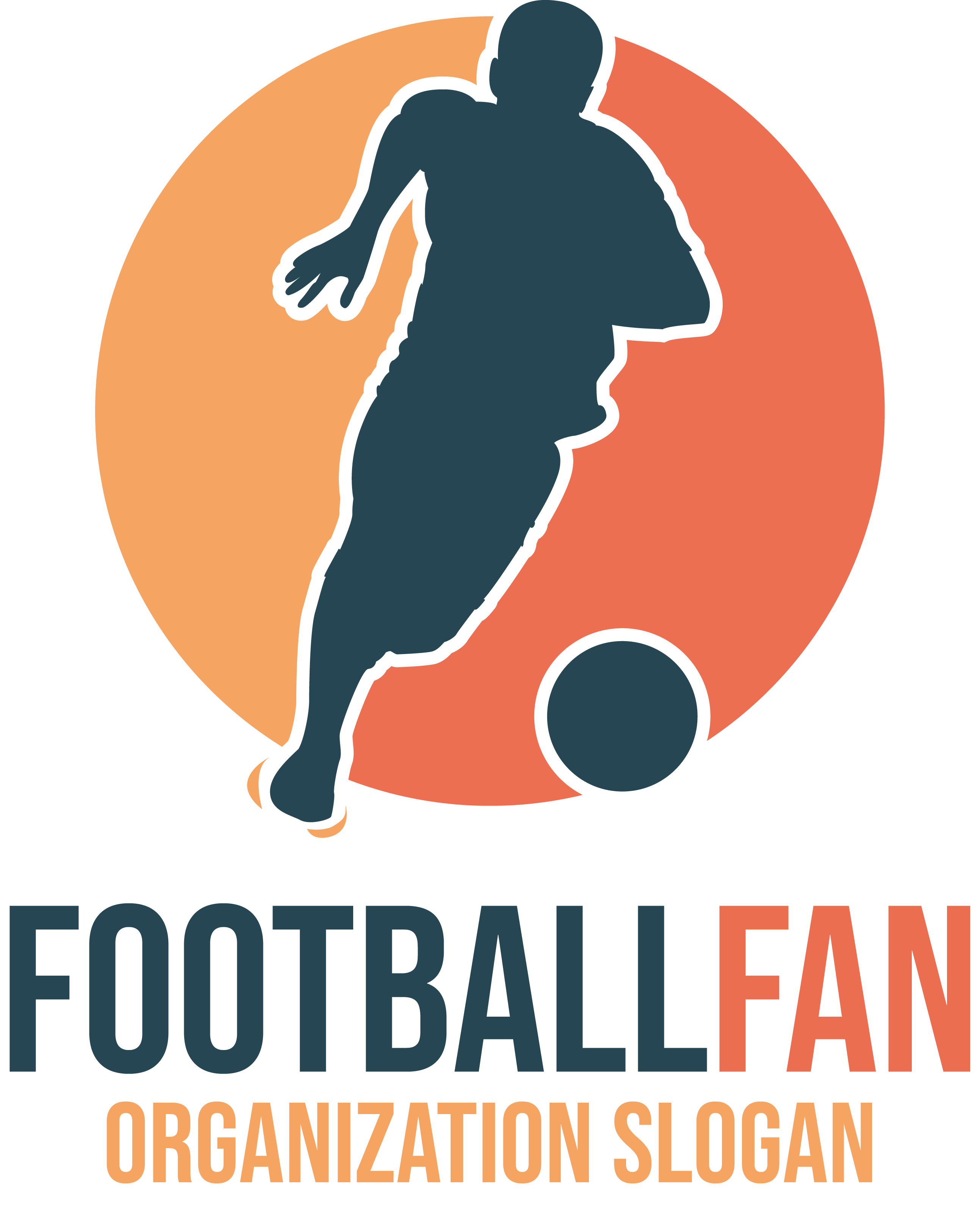 10 Football Fan Logos Running Player.