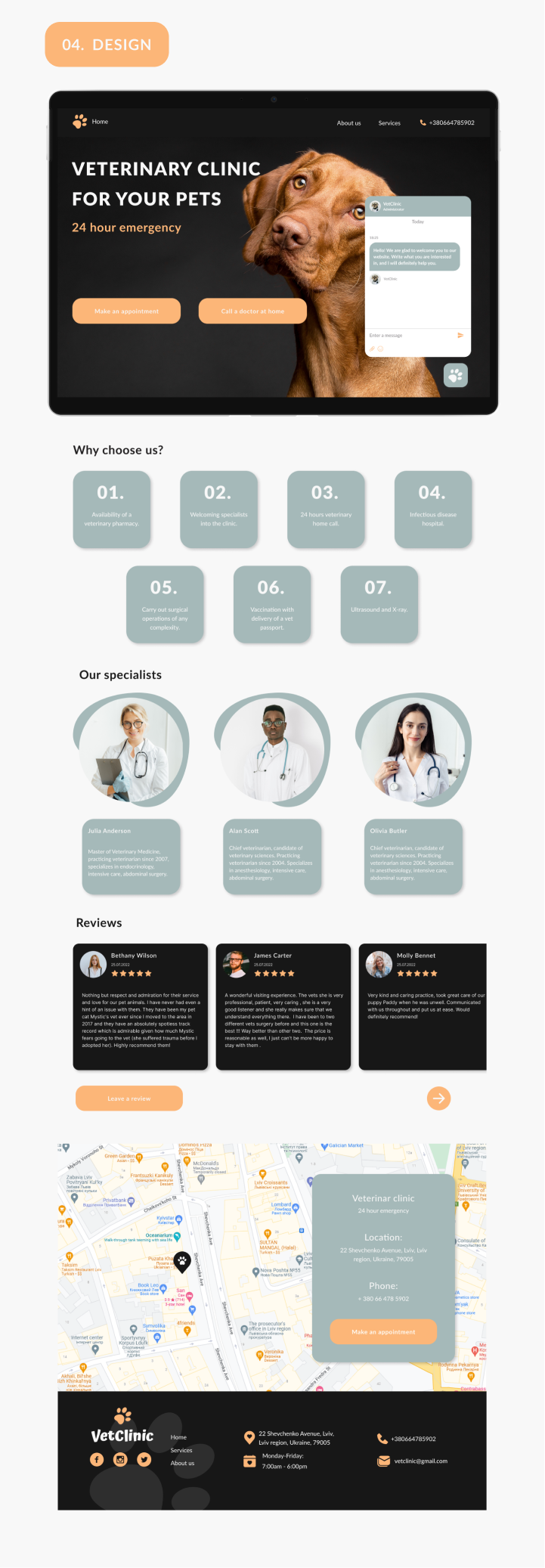 Pet Health Landing Page For Veterinary Clinic Template Page Example.