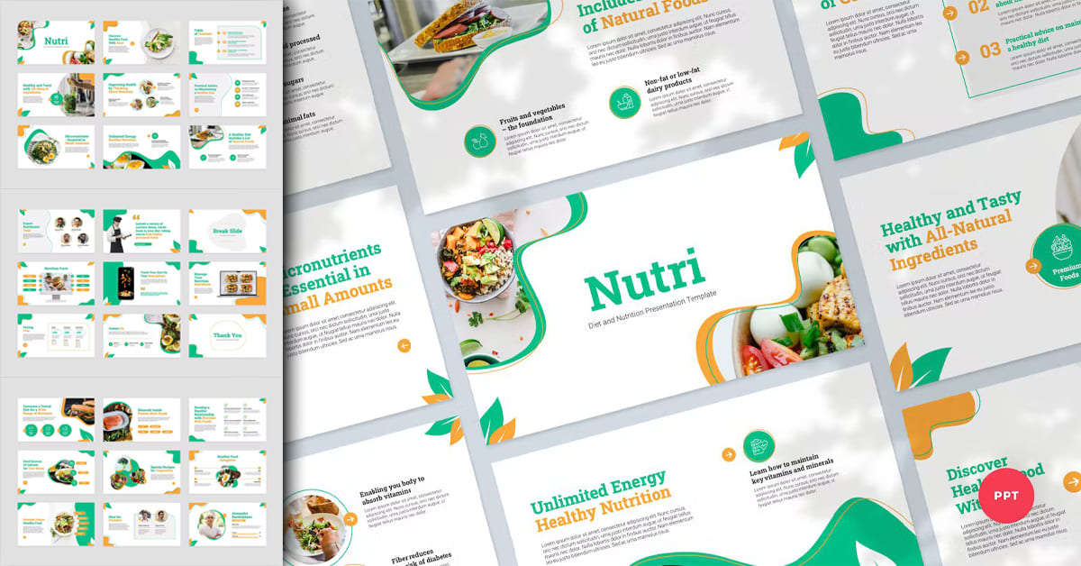 Diet and Nutrition PowerPoint Template – MasterBundles