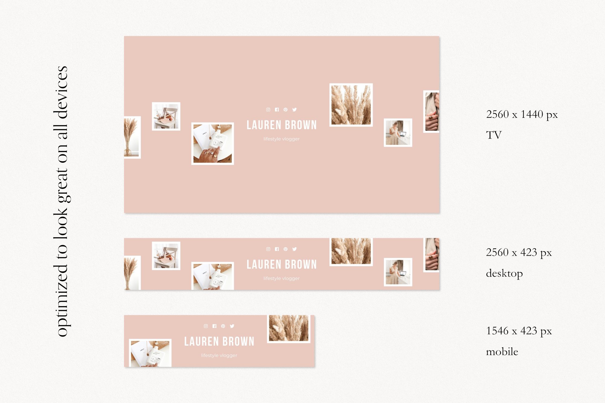 Light pink template in a matte style.