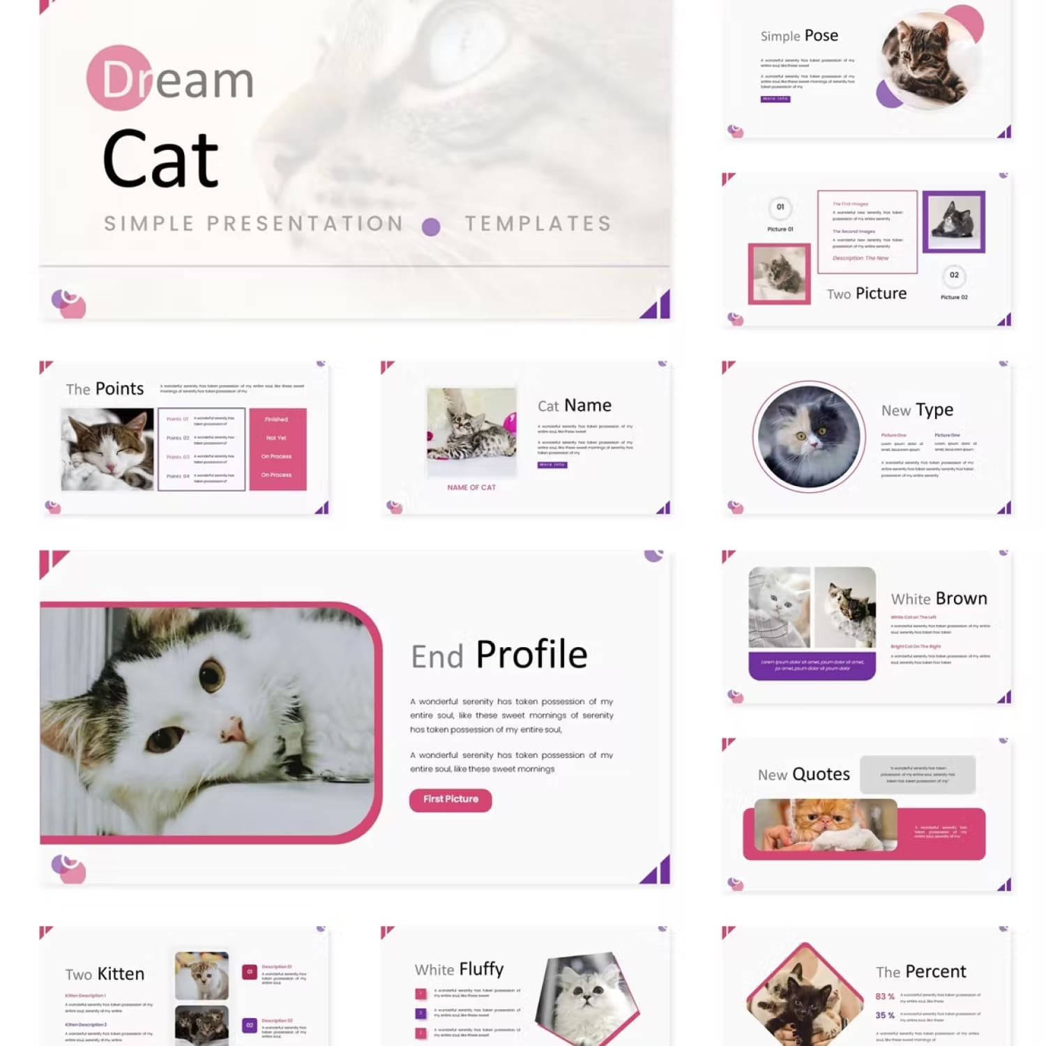 Dream cat powerpoint template from karkunstudio.