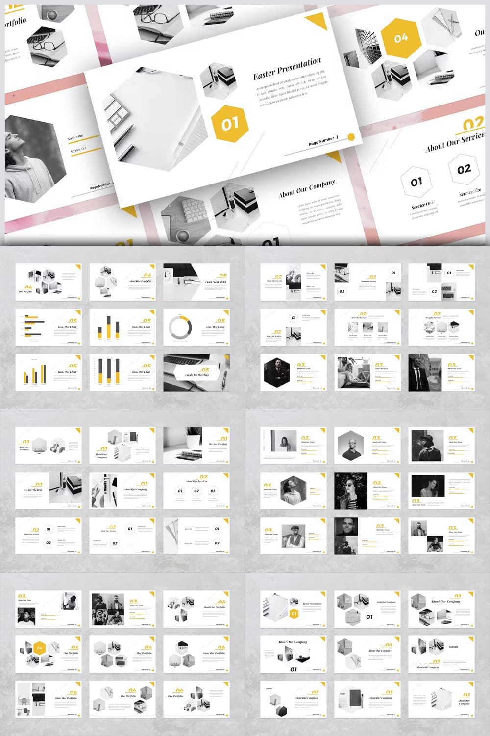 Easter creative powerpoint template - pinterest image preview.