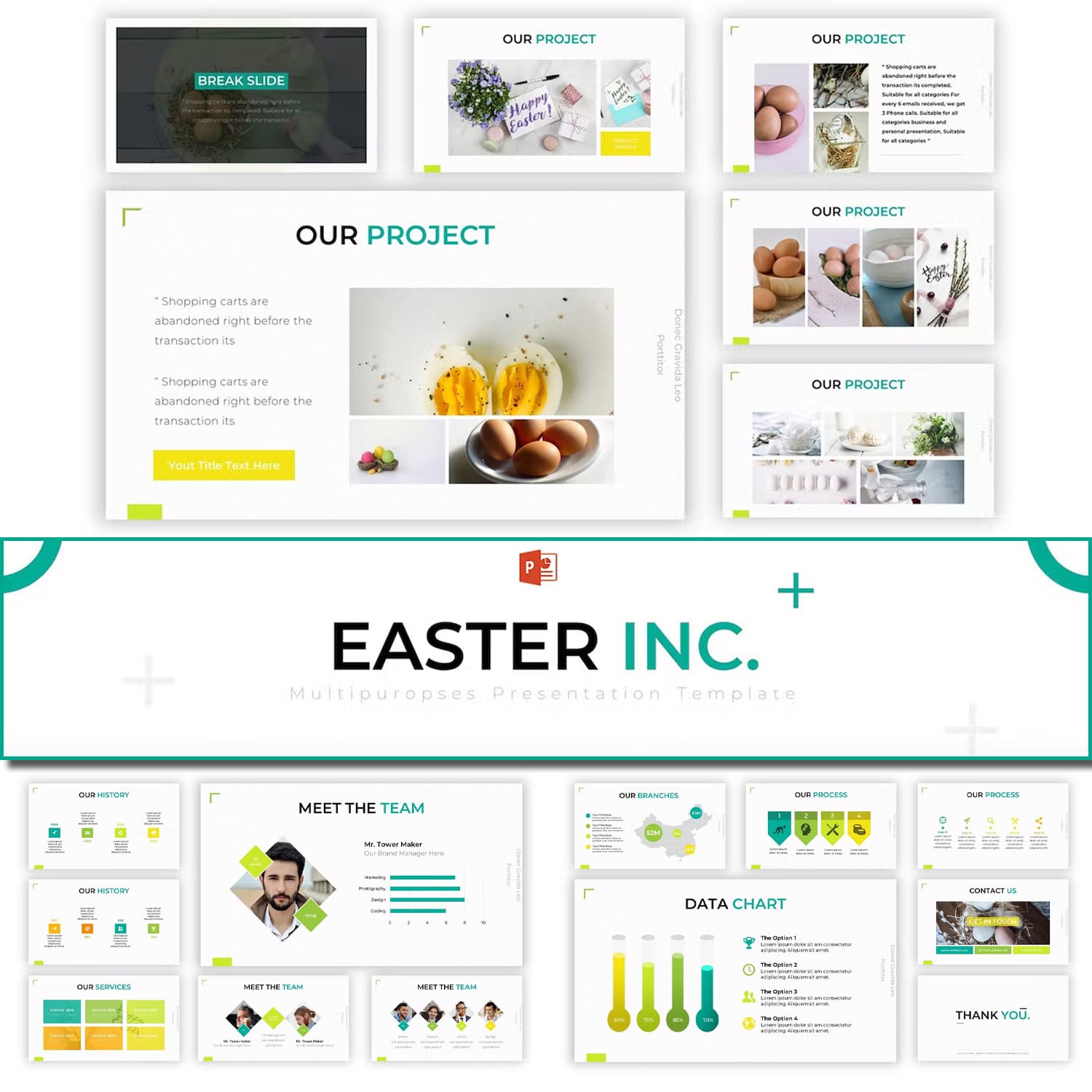Easter inc powerpoint template - main image preview.