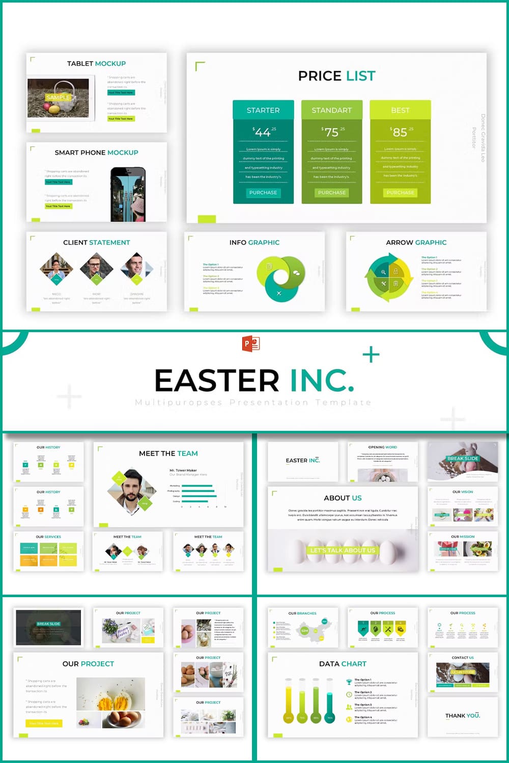Easter inc powerpoint template - pinterest image preview.