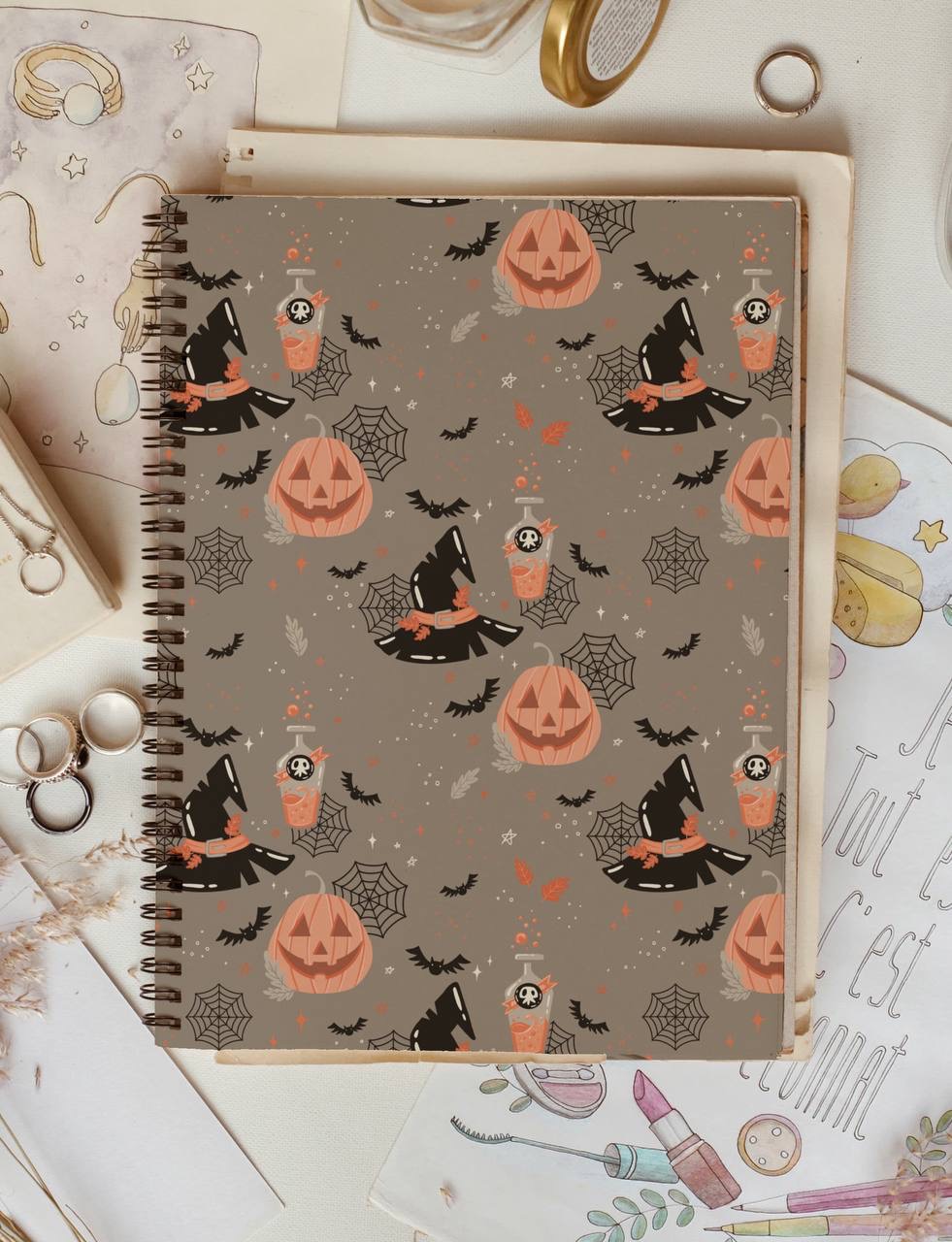 Hello, Halloween! 25 Design Elements PNG, JPEG for notebooks.