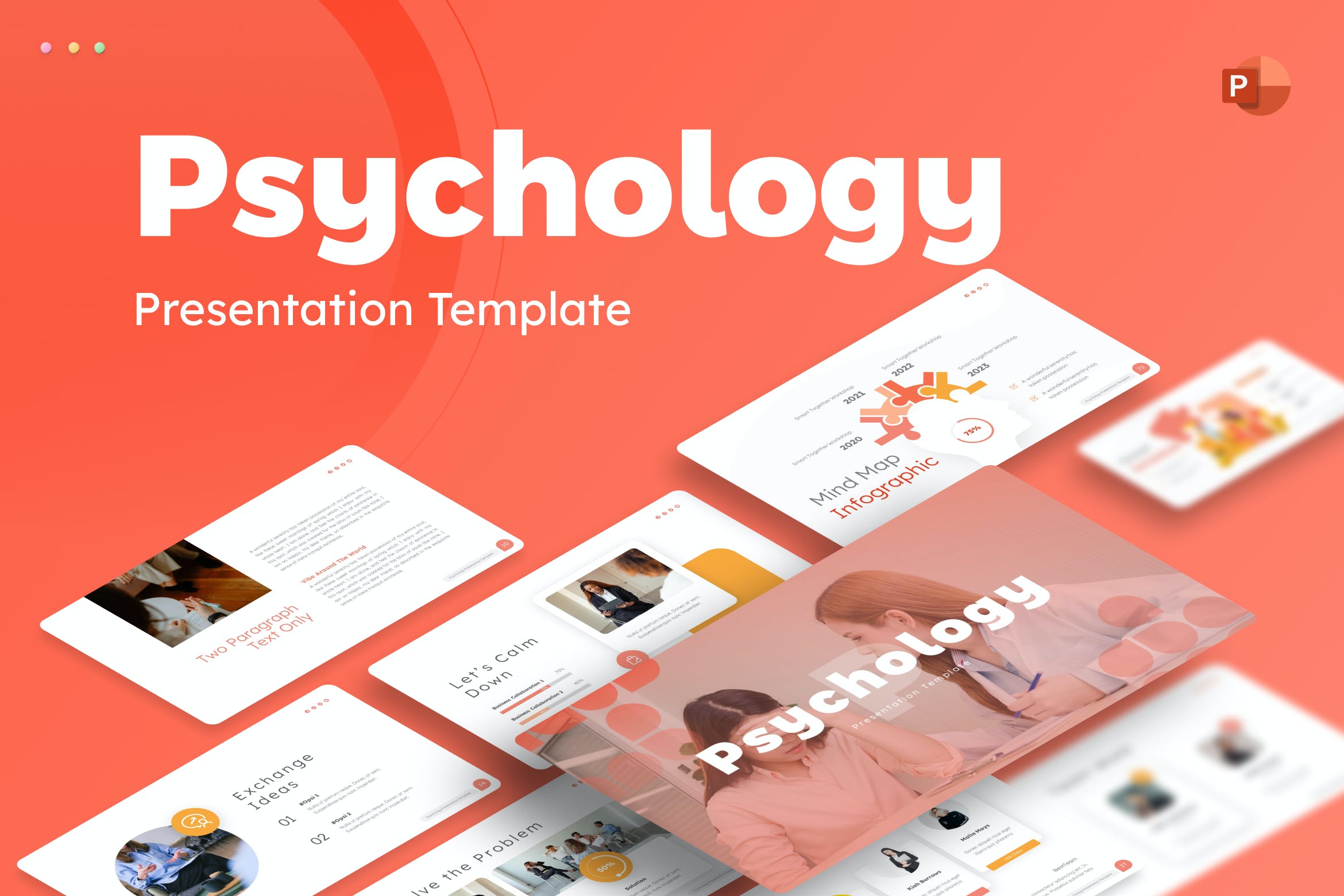 Cover image of Psychology Professional PowerPoint Template.