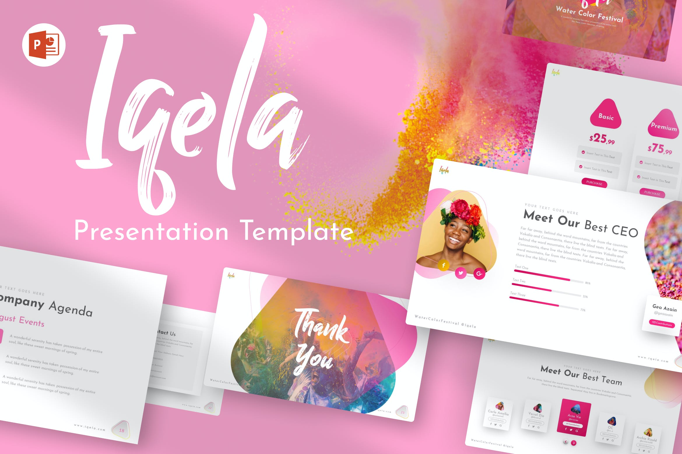 Cover image of Iqela Festival Creative PowerPoint Template.