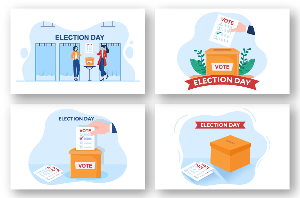 14 Election Day Political Illustration.