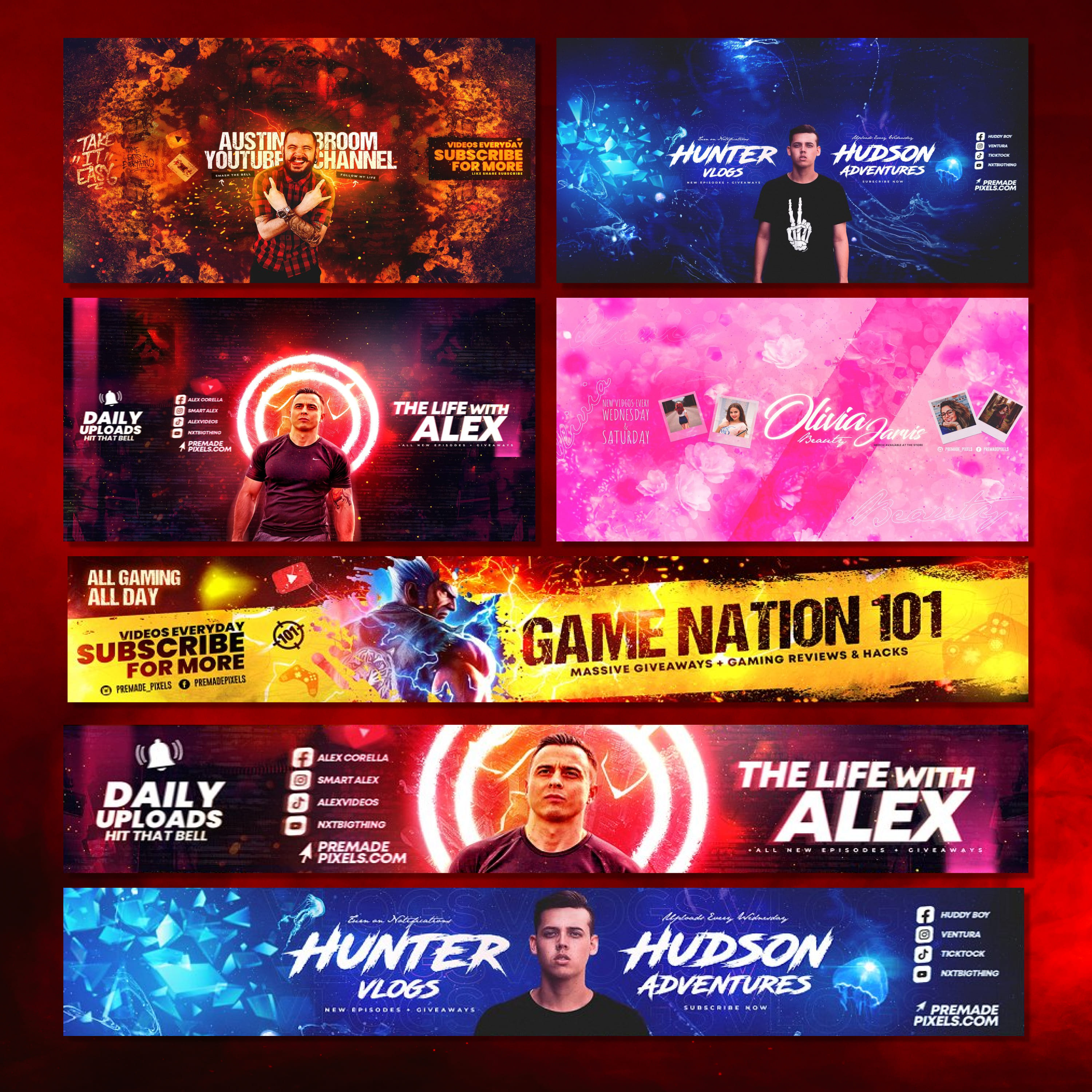 Epic Youtube Channel Art Banners cover.