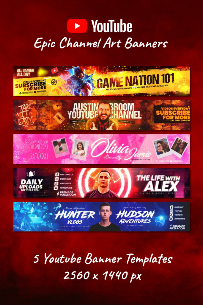 Epic Youtube Channel Art Banners – Masterbundles