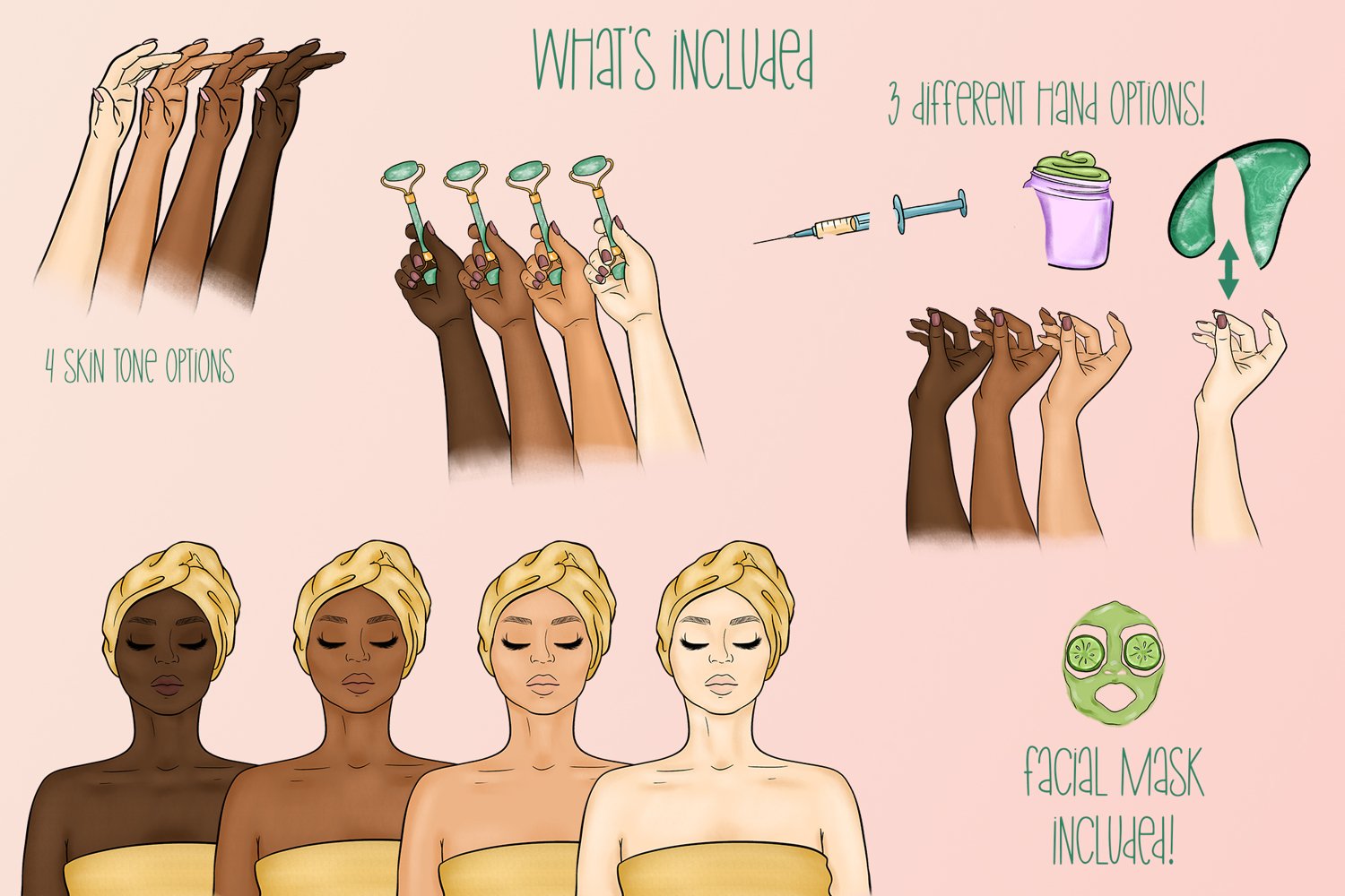 There are so many colorful Esthetician & Beauty illustrations.