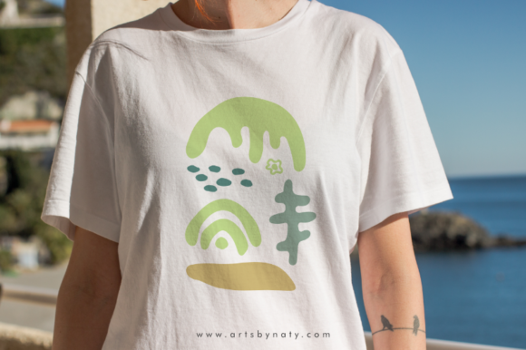 Abstract Clipart Art Hermosa Collection t-shirt mockup.