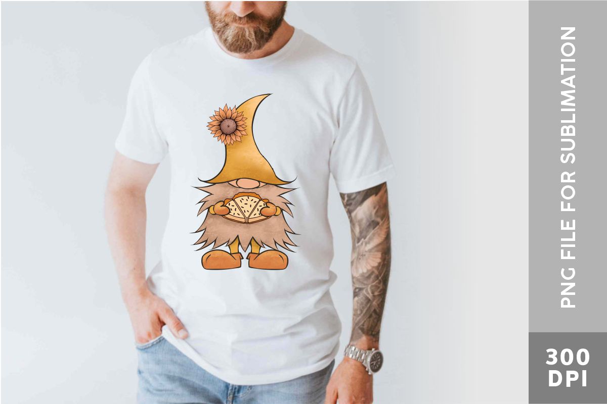 Fall Gnome PNG Clipart Bundle, t-shirt mockup.