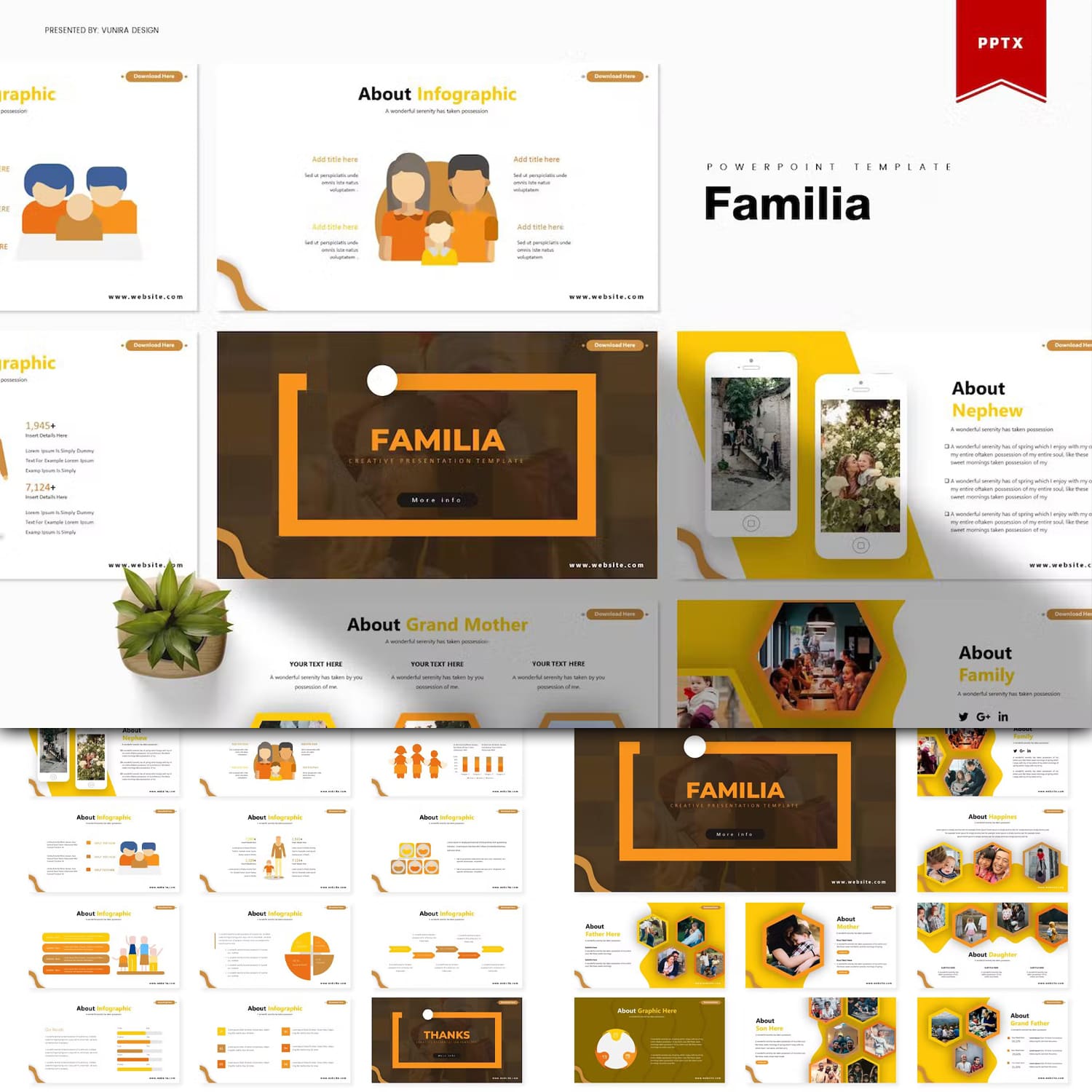 Familia powerpoint template - main image preview.