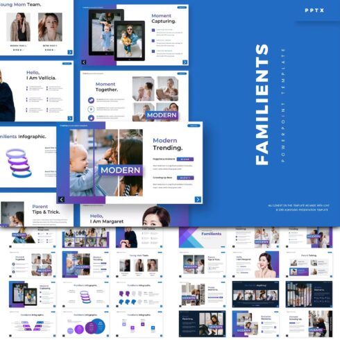 Familients powerpoint template - main image preview.