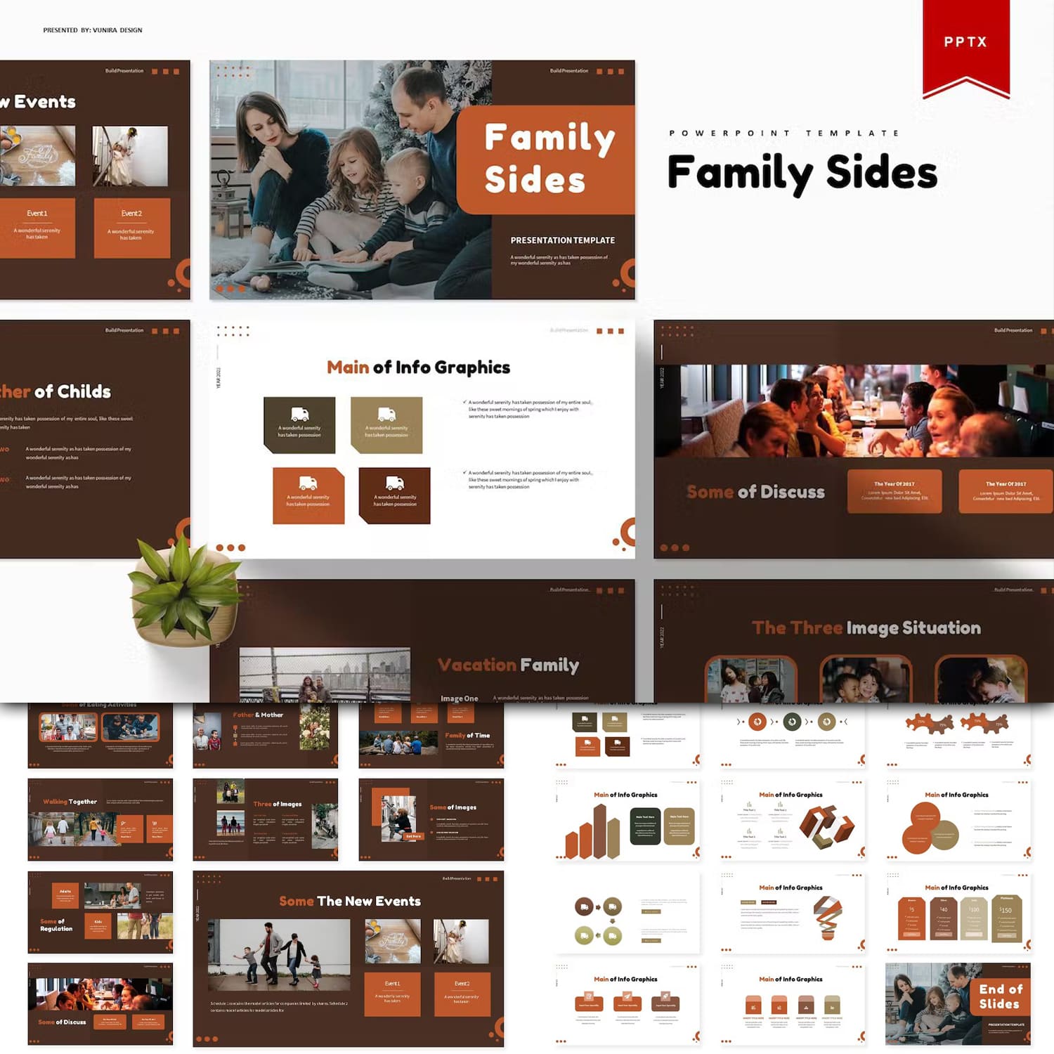 Familly sides powerpoint template - main image preview.