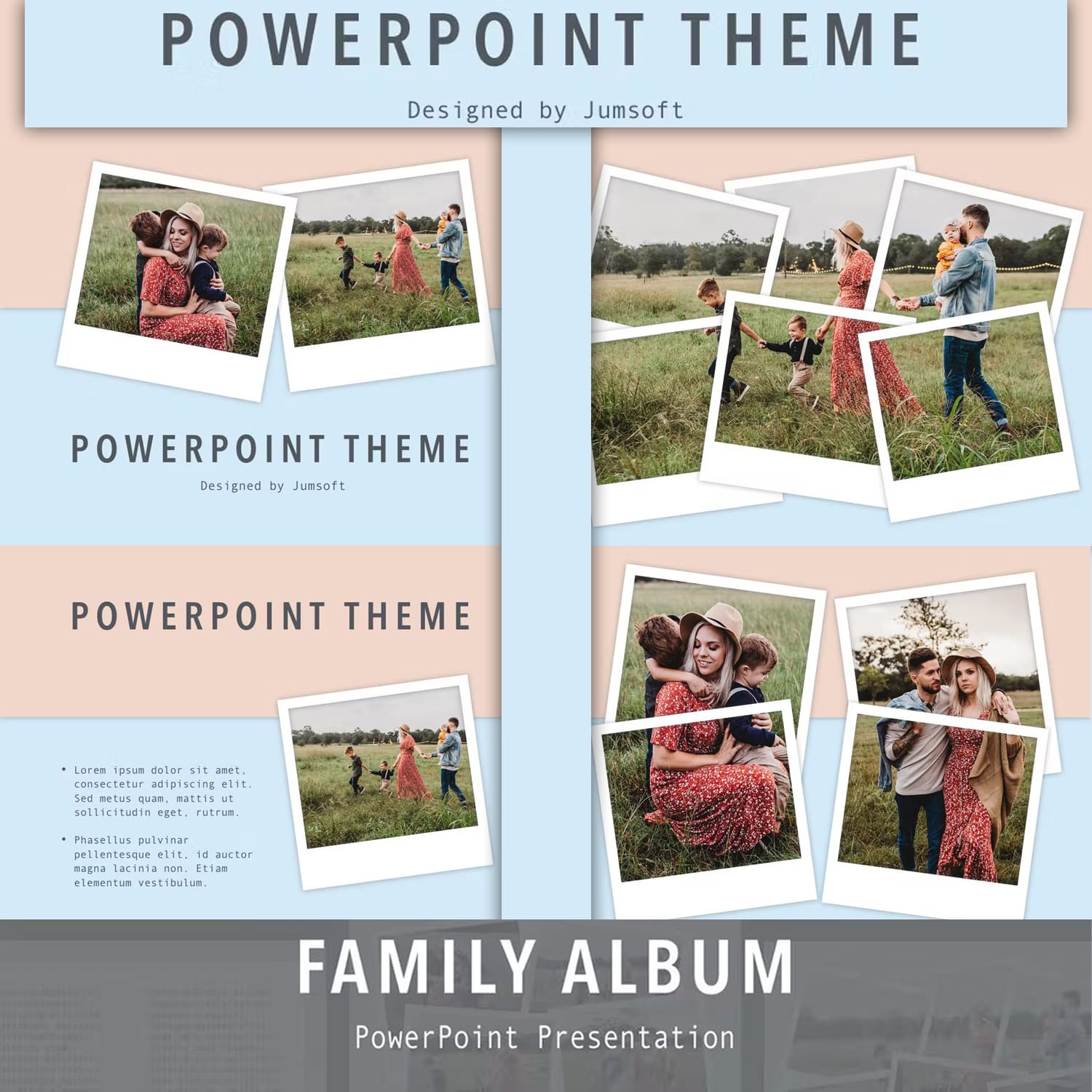 Family album powerpoint template from Jumsoft.