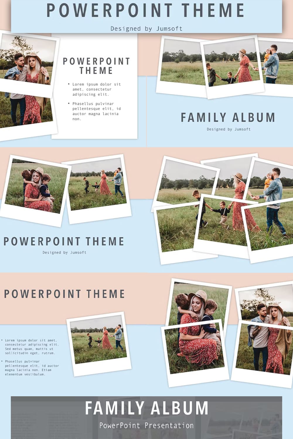 Family album powerpoint template - pinterest image preview.