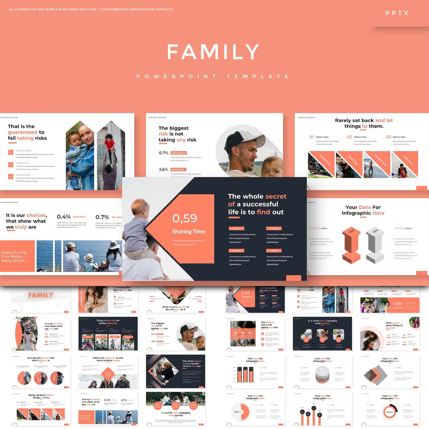 Family powerpoint template - main image preview,