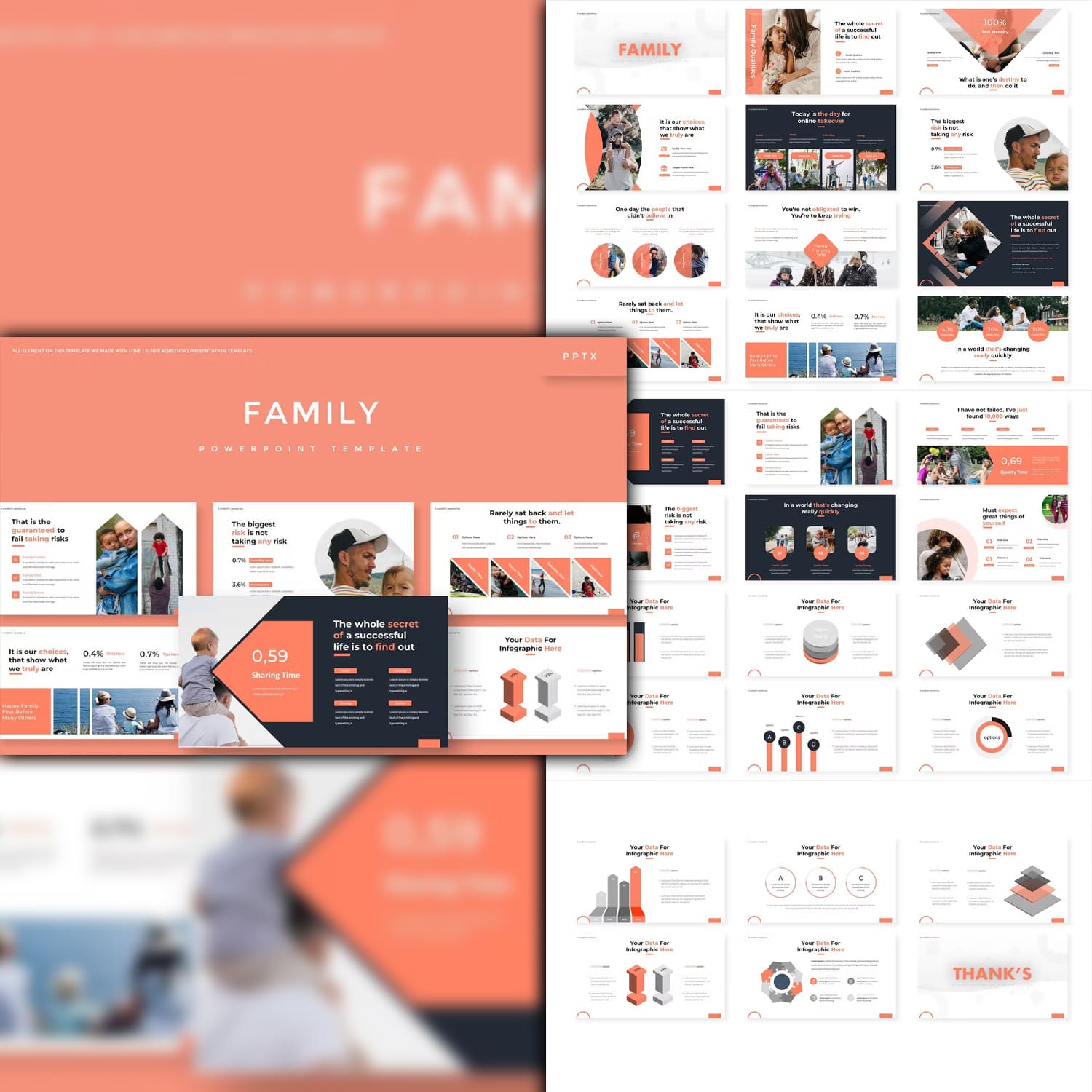 Family powerpoint template from aqrstudio.