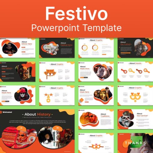 Festivo powerpoint template - main image preview.