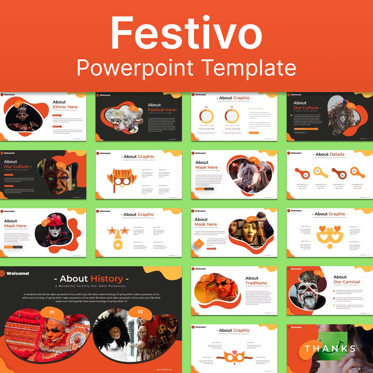 Festivo powerpoint template - main image preview.