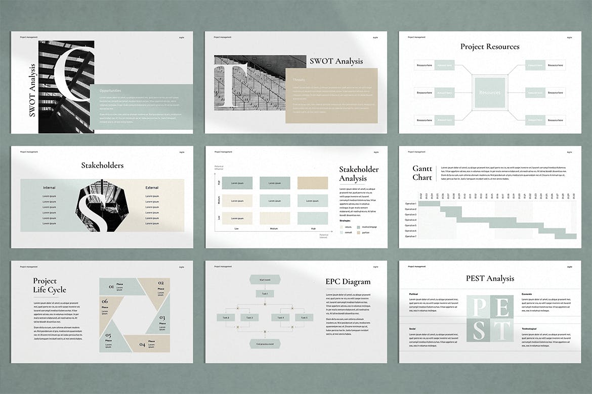 Modern template in pastel colors.