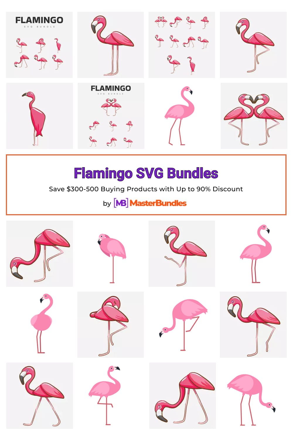 Flamingo SVG Bundles for Pinterest.